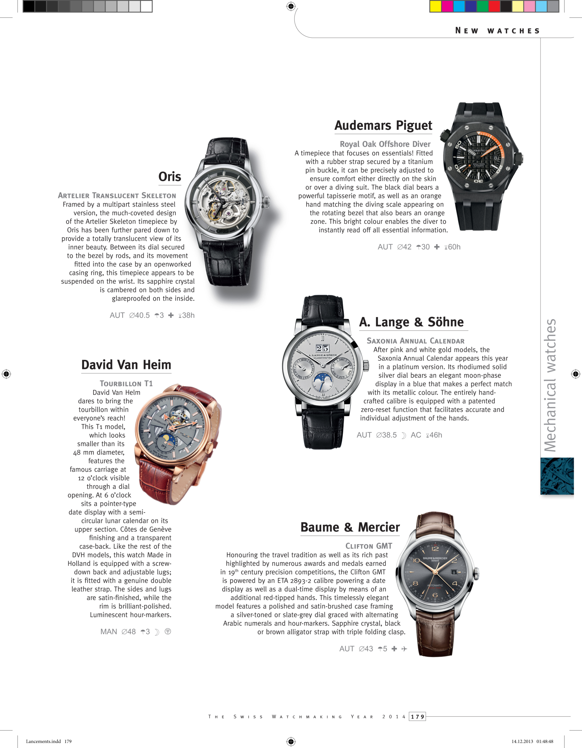 Collection of luxury mechanical watches including David Van Heim