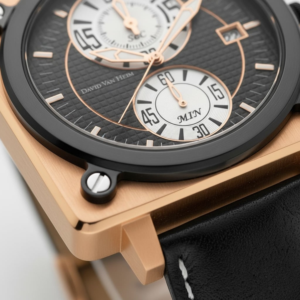 David Van Heim luxury watch — architectural timepiece detail Geneva