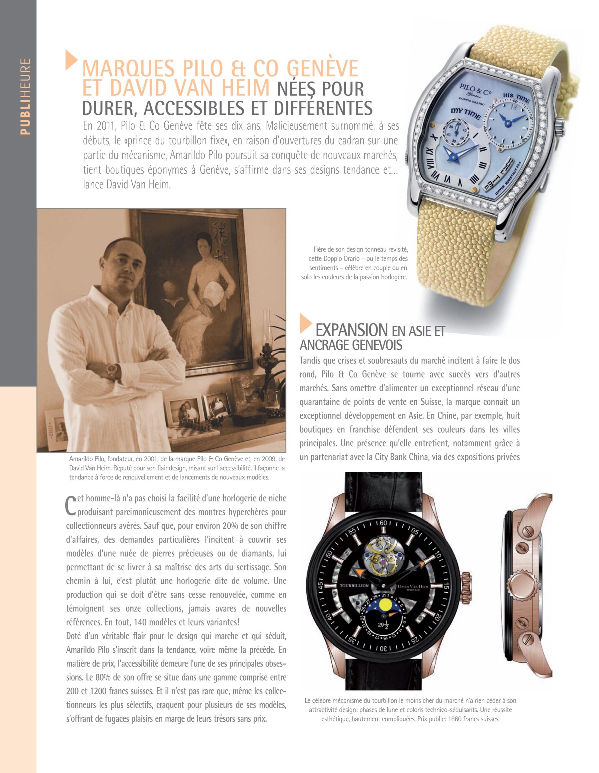 David Van Heim featured in Heure Suisse — Swiss watchmaking press